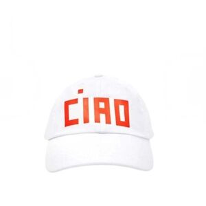 Clare V White Cap with Red 'CIAO' Design